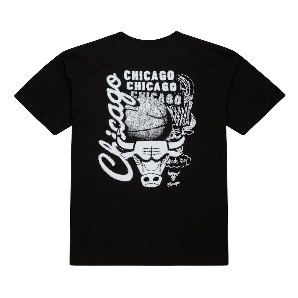 Chicago Bulls Hardwood Classics Overlap T-Shirt Black - Mitchell & Ness outlet