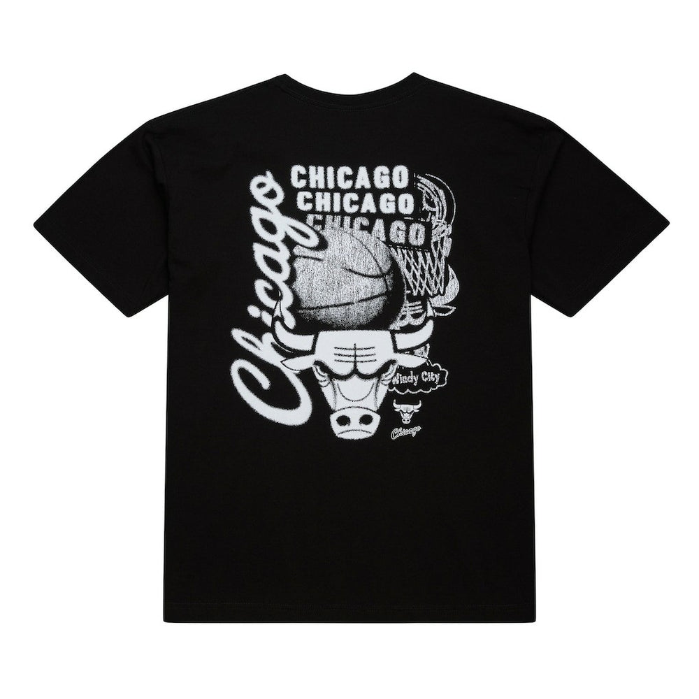 Chicago Bulls Hardwood Classics Overlap T-Shirt Black - Mitchell & Ness outlet