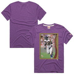 Randy Moss Minnesota Vikings Homage Unisex NFL Topps Trading Card Tri-Blend T-Shirt - Purple T-shirts
