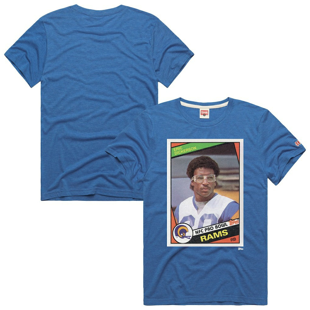 Eric Dickerson Los Angeles Rams Homage Unisex NFL Topps Trading Card Tri-Blend T-Shirt - Royal T-shirts
