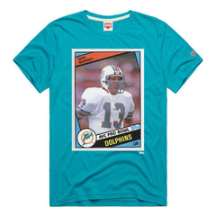 Dan Marino Miami Dolphins Homage Unisex NFL Topps Trading Card Tri-Blend T-Shirt - Aqua T-shirts