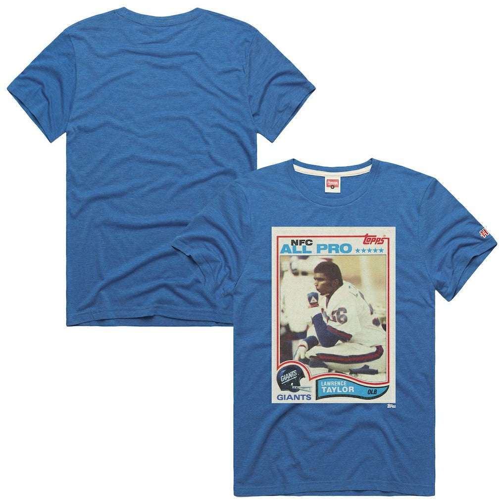 Lawrence Taylor New York Giants Homage Unisex NFL Topps Trading Card Tri-Blend T-Shirt - Royal T-shirts