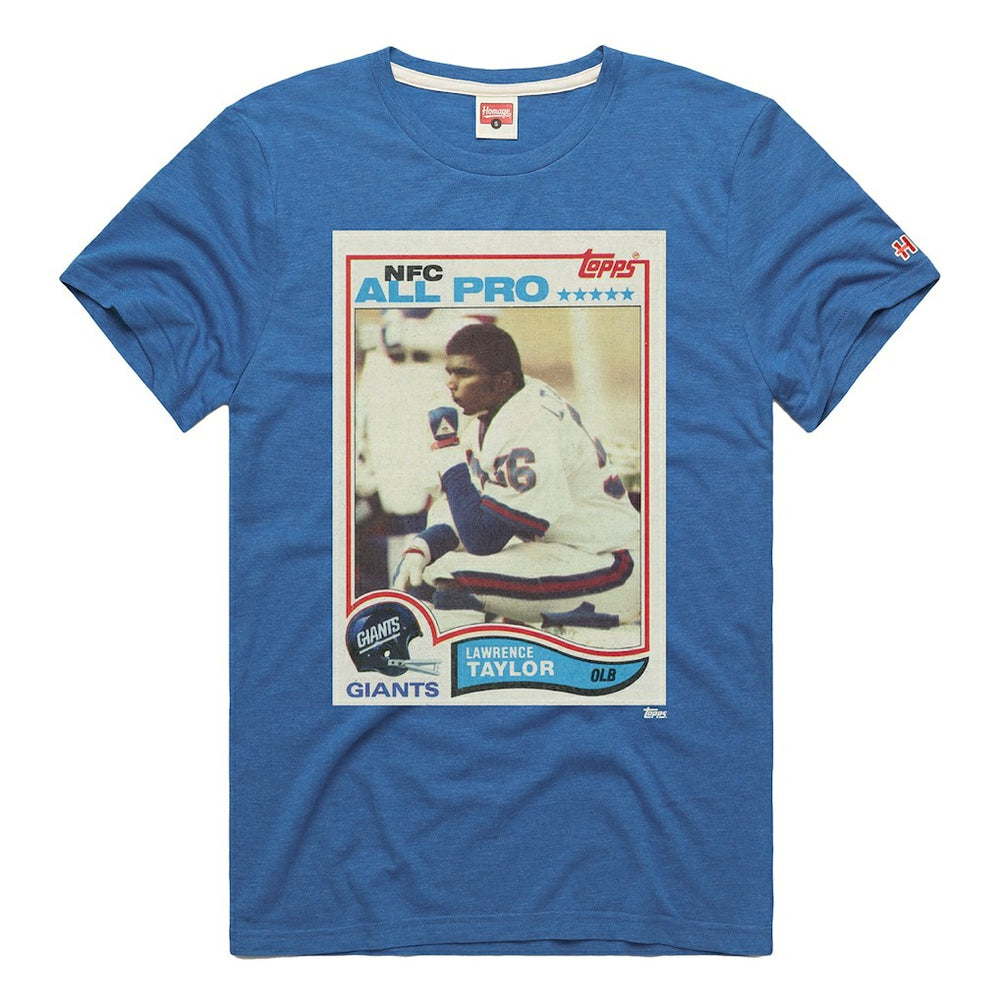 Lawrence Taylor New York Giants Homage Unisex NFL Topps Trading Card Tri-Blend T-Shirt - Royal T-shirts