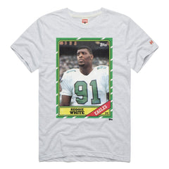 Reggie White Philadelphia Eagles Homage Unisex NFL Topps Trading Card Tri-Blend T-Shirt - Gray T-shirts