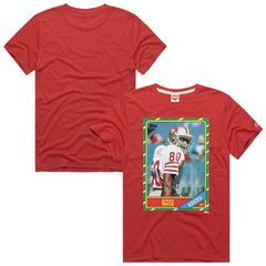 Jerry Rice San Francisco 49ers Homage Unisex NFL Topps Trading Card Tri-Blend T-Shirt - Scarlet T-shirts