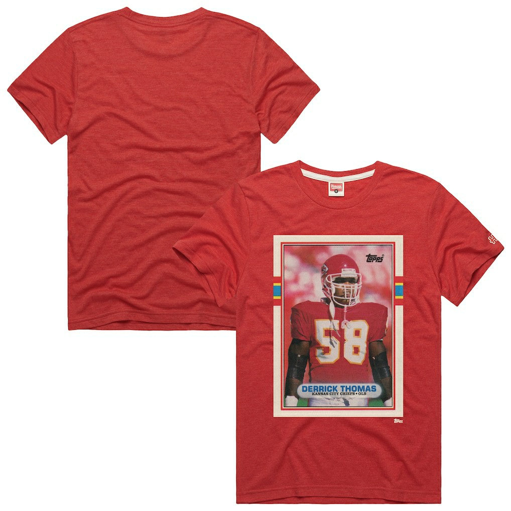 Derrick Thomas Kansas City Chiefs Homage Unisex NFL Topps Trading Card Tri-Blend T-Shirt - Red T-shirts