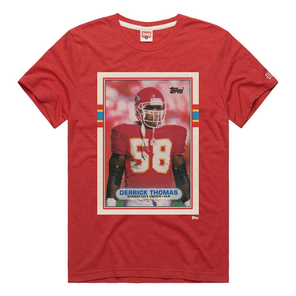 Derrick Thomas Kansas City Chiefs Homage Unisex NFL Topps Trading Card Tri-Blend T-Shirt - Red T-shirts