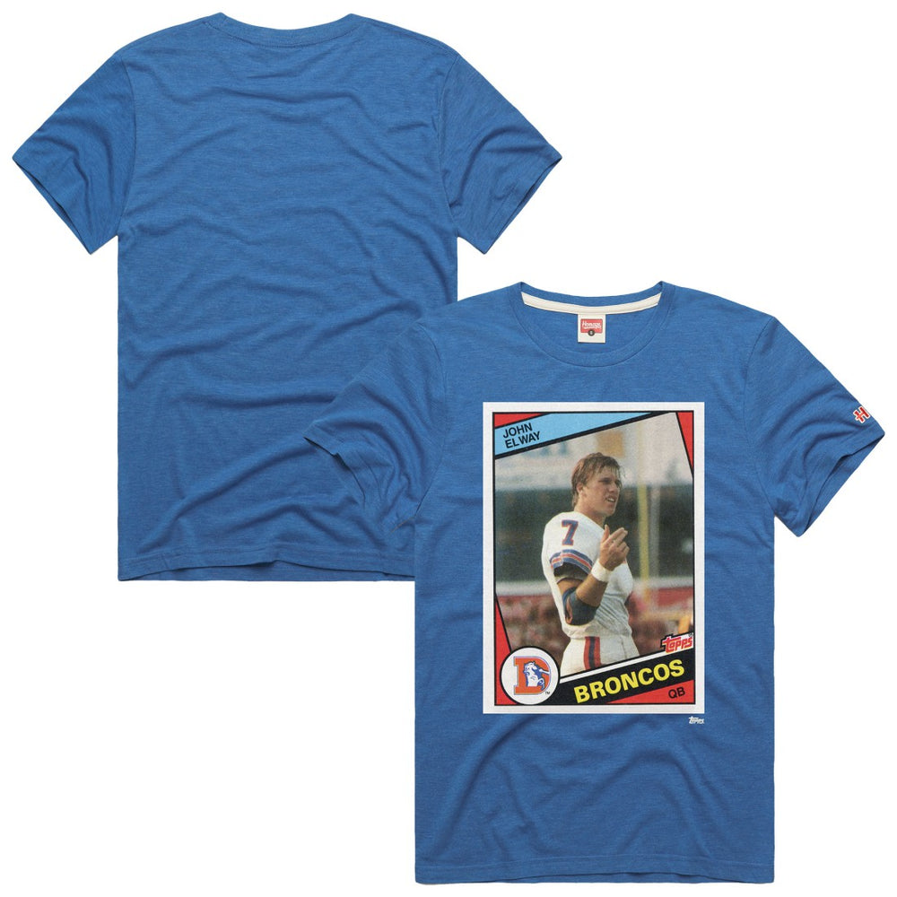John Elway Denver Broncos Homage Unisex NFL Topps Trading Card Tri-Blend T-Shirt - Royal T-shirts