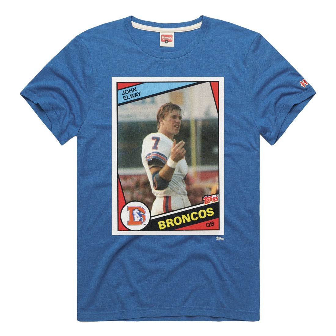 John Elway Denver Broncos Homage Unisex NFL Topps Trading Card Tri-Blend T-Shirt - Royal T-shirts
