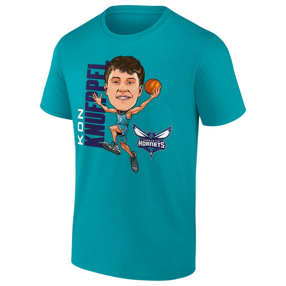Kon Knueppel Charlotte Hornets Caricature T-Shirt Teal
