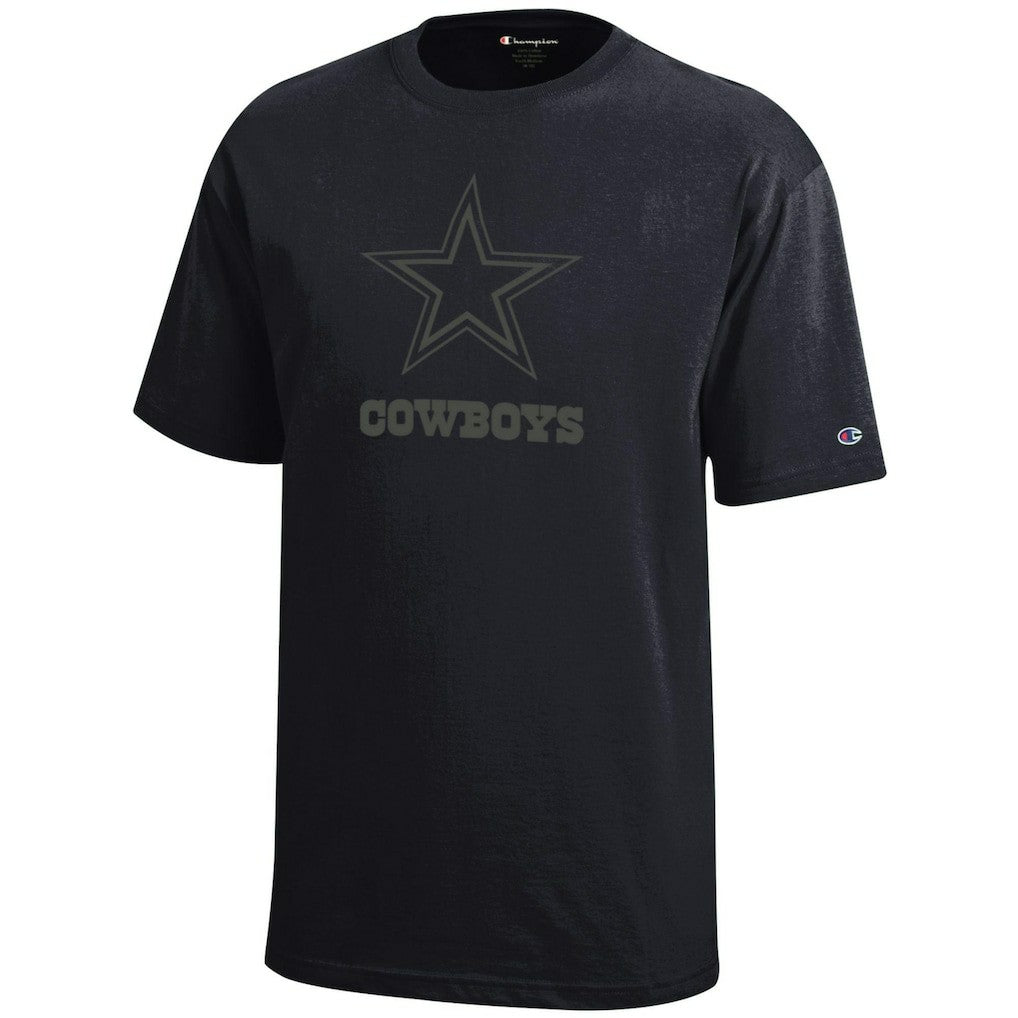 Dallas Cowboys Champion Youth Tonal T-Shirt - Black T-shirts