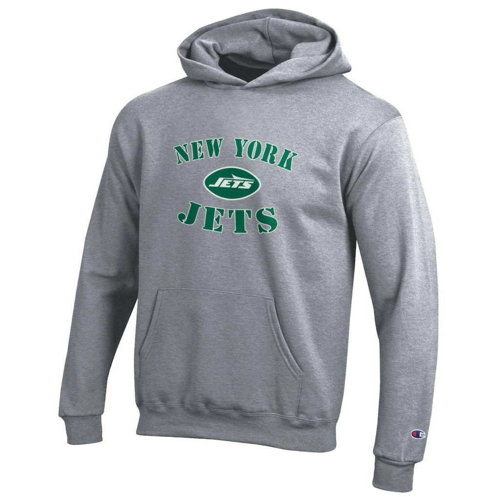 New York Jets Champion Youth Powerblend Fleece Hoodie - Gray Hoodies