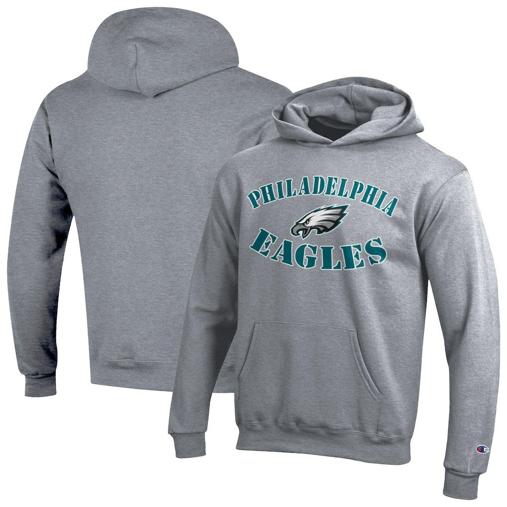 Philadelphia Eagles Champion Youth Powerblend Fleece Hoodie - Gray Hoodies