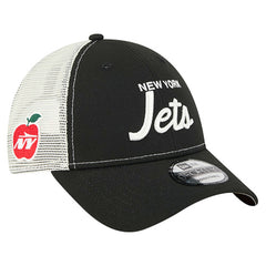 New York Jets New Era Apple Trucker 9FORTY Adjustable Hat - Black Hats