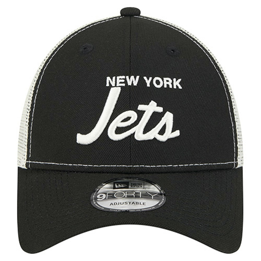 New York Jets New Era Apple Trucker 9FORTY Adjustable Hat - Black Hats
