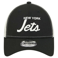 New York Jets New Era Apple Trucker 9FORTY Adjustable Hat - Black Hats