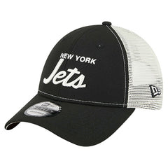 New York Jets New Era Apple Trucker 9FORTY Adjustable Hat - Black Hats