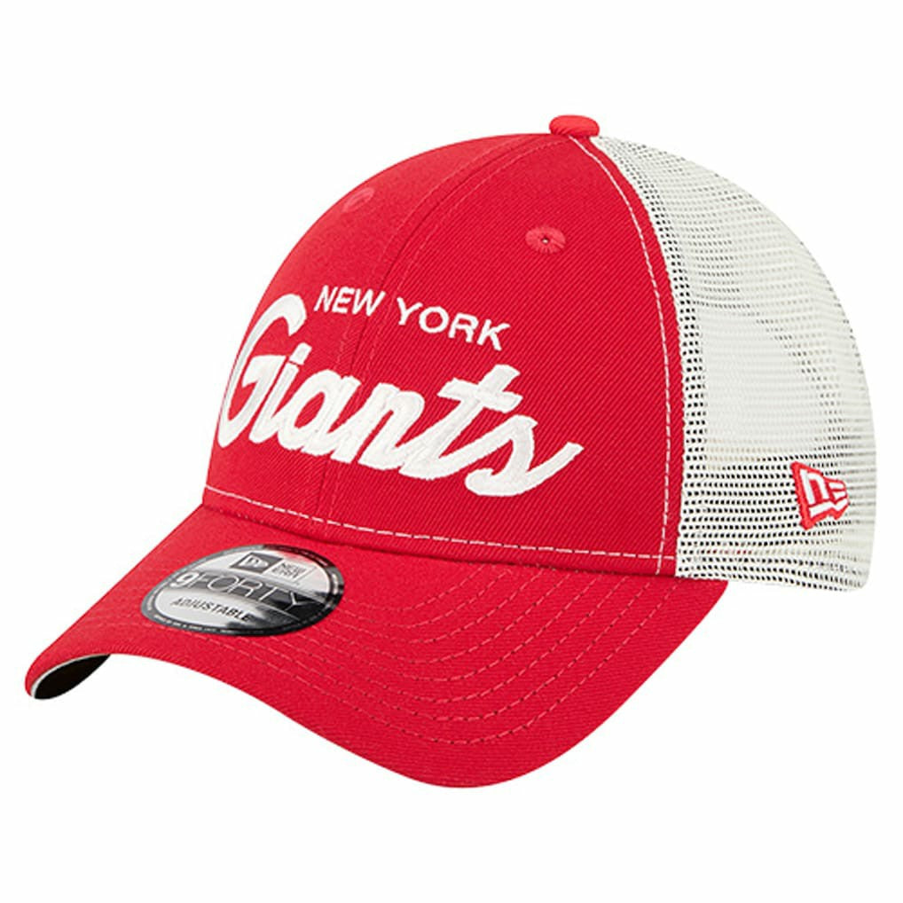 New York Giants New Era Apple Trucker 9FORTY Adjustable Hat - Red Hats