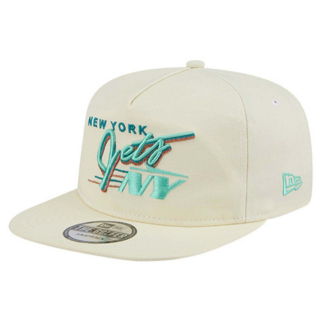 New York Jets New Era Liberty Golfer Adjustable Hat - Cream Hats