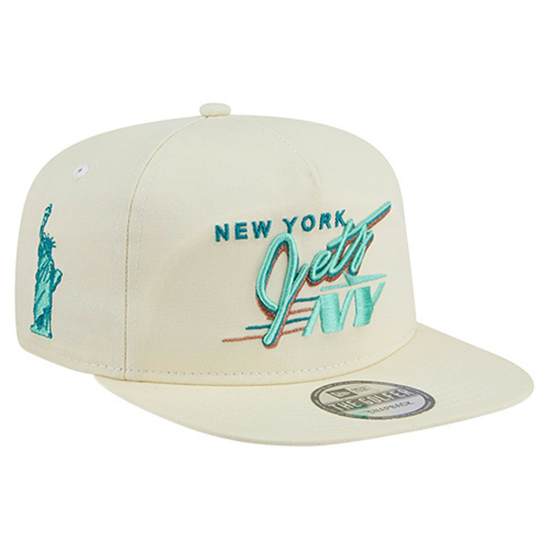 New York Jets New Era Liberty Golfer Adjustable Hat - Cream Hats