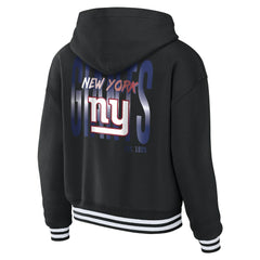 New York Giants WEAR by Erin Andrews Women's Lace-Up Fleece Hoodie - Black Hoodies