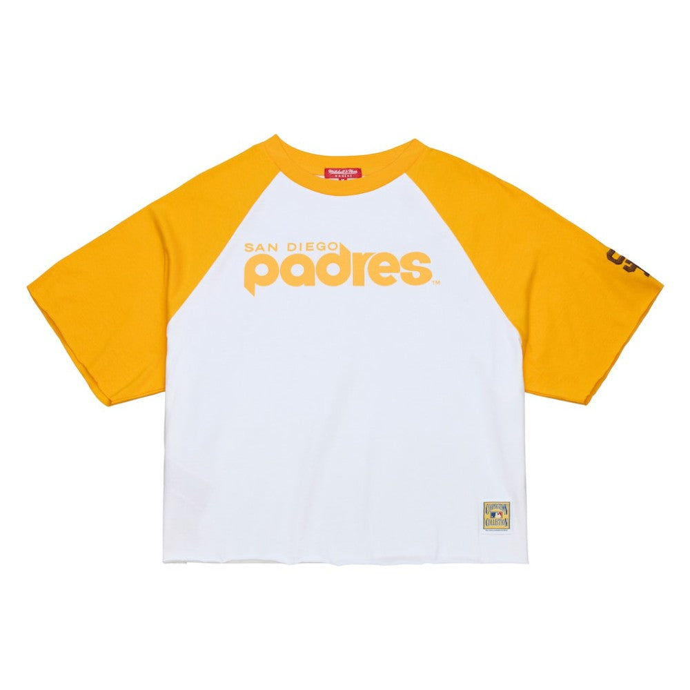San Diego Padres Mitchell & Ness Women's Cropped Raglan Boxy T-Shirt - White T-shirts