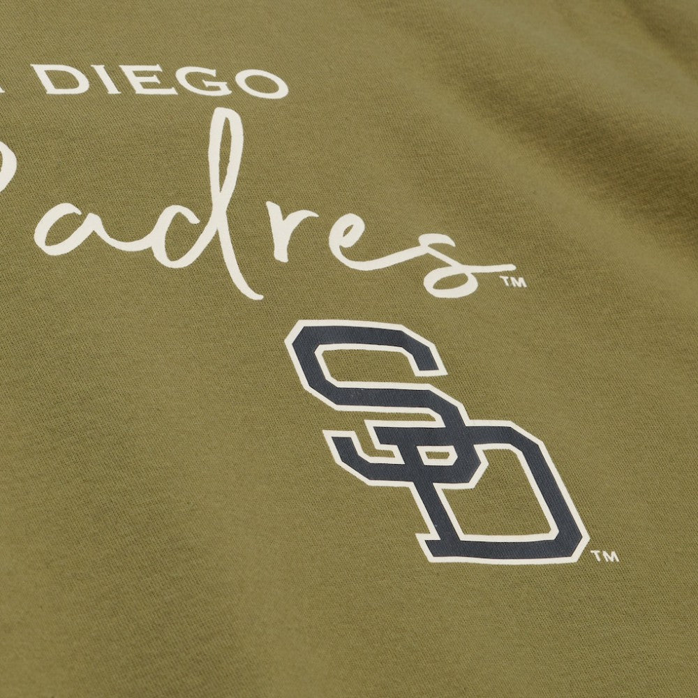San Diego Padres Mitchell & Ness Women's Oversized Crewneck Sweatshirt - Olive Sweatshirts