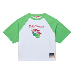 Philadelphia Phillies Mitchell & Ness Women's Cropped Raglan Mascot Boxy T-Shirt - White T-shirts