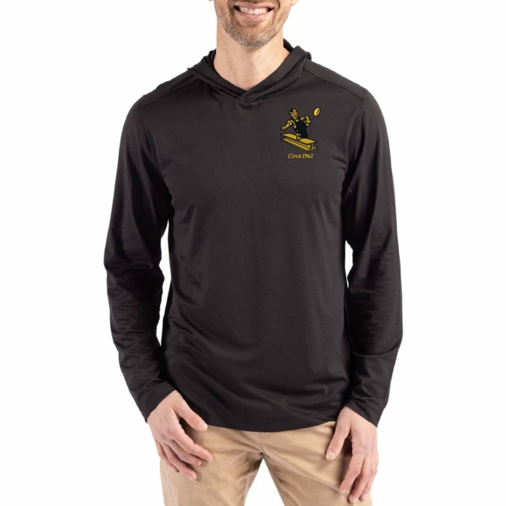Pittsburgh Steelers Cutter & Buck Coastline Epic Comfort Eco Recycled Long Sleeve Hoodie T-Shirt - Black Hoodies