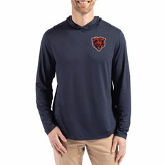 Chicago Bears Cutter & Buck Coastline Epic Comfort Eco Recycled Long Sleeve Hoodie T-Shirt - Navy Hoodies