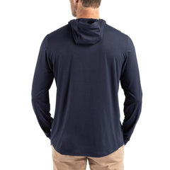 Chicago Bears Cutter & Buck Coastline Epic Comfort Eco Recycled Long Sleeve Hoodie T-Shirt - Navy Hoodies