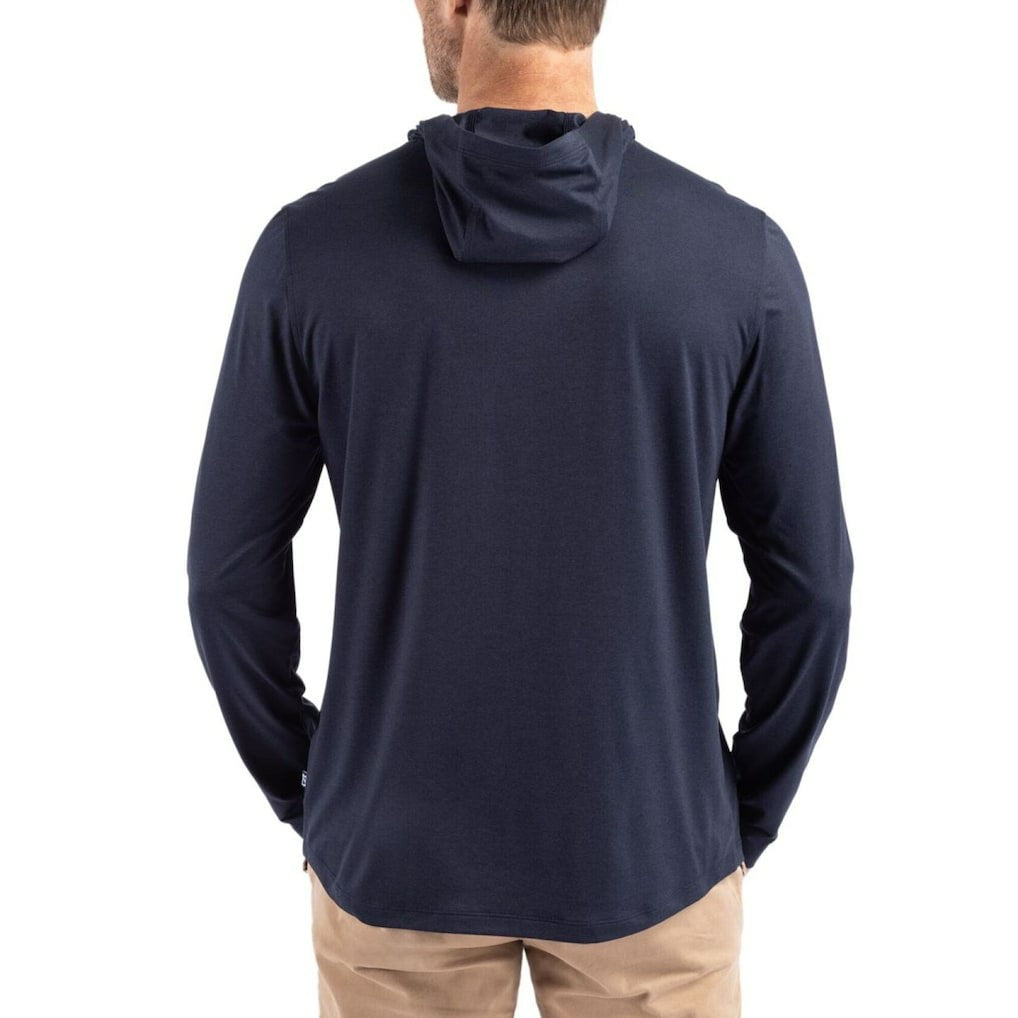 Miami Dolphins Cutter & Buck Americana Coastline Epic Comfort Eco Recycled Long Sleeve Hoodie T-Shirt - Navy Hoodies