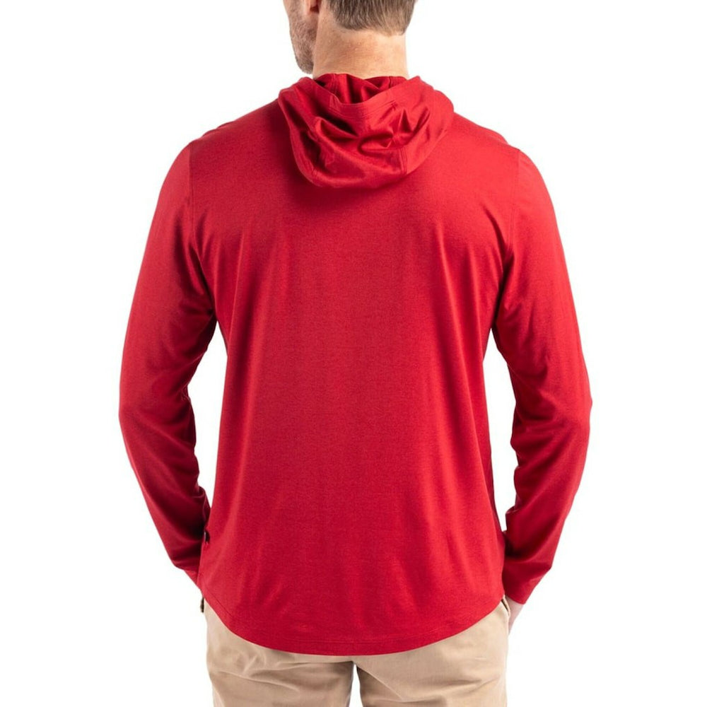 San Francisco 49ers Cutter & Buck Americana Coastline Epic Comfort Eco Recycled Long Sleeve Hoodie T-Shirt - Red Hoodies