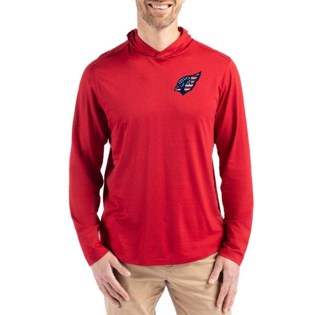 Arizona Cardinals Cutter & Buck Americana Coastline Epic Comfort Eco Recycled Long Sleeve Hoodie T-Shirt - Cardinal Hoodies