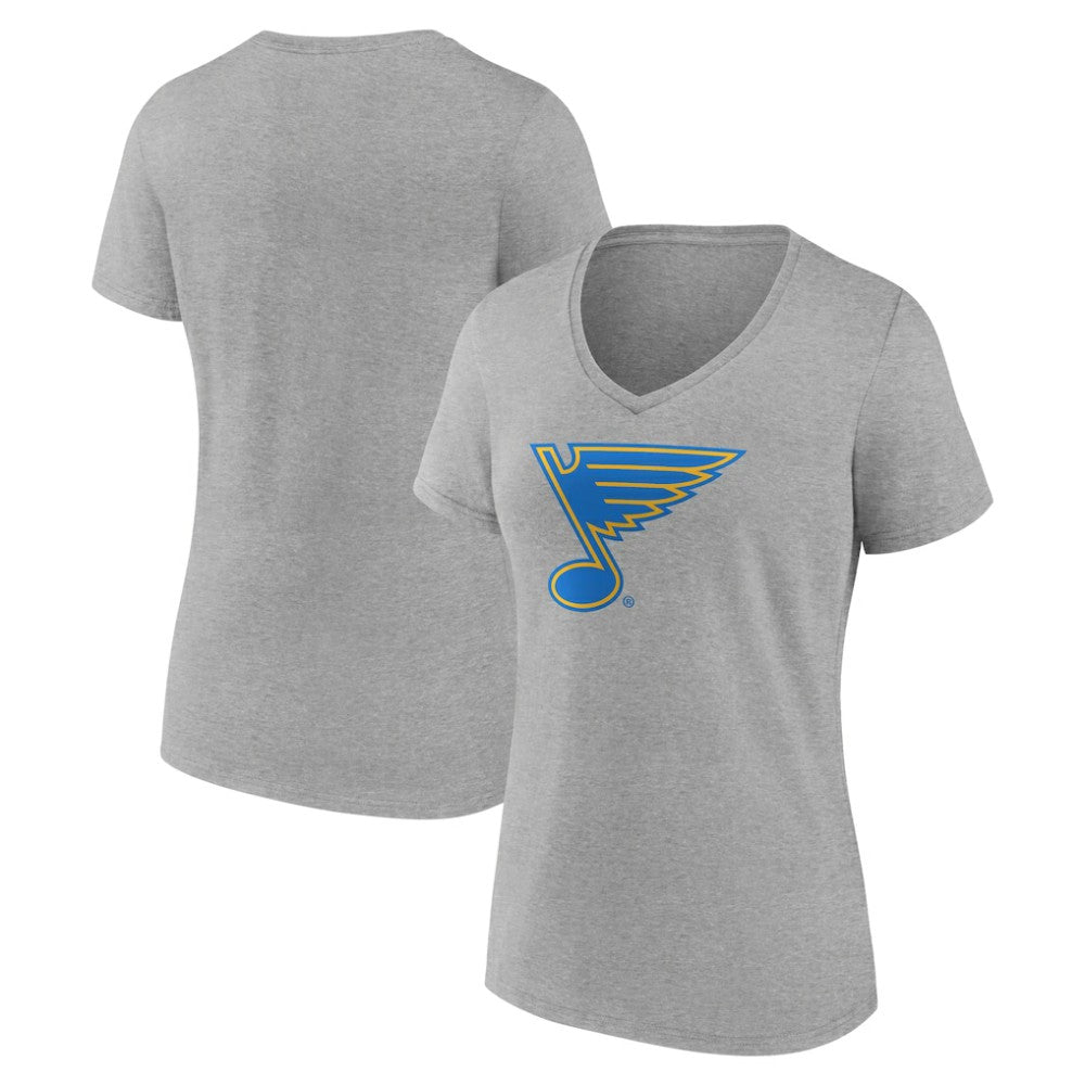 St. Louis Blues Women's Essential V-Neck T-Shirt - Gray | US 203376564