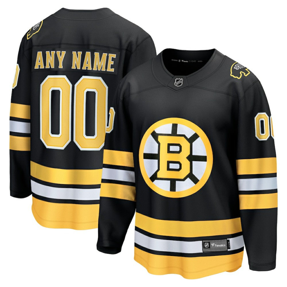 Boston Bruins Fanatics Home Breakaway Custom Jersey - Black | US 203376752