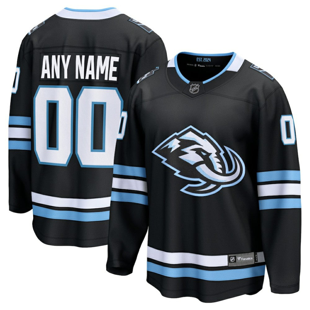 Utah Mammoth Fanatics Home Breakaway Custom Jersey - Black | US 203376755
