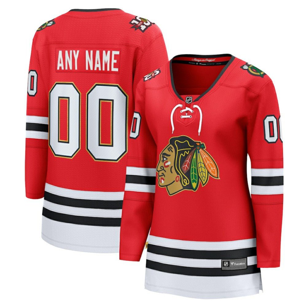 Chicago Blackhawks Fanatics Women's Centennial Breakaway Custom Jersey - Red | US 203376757
