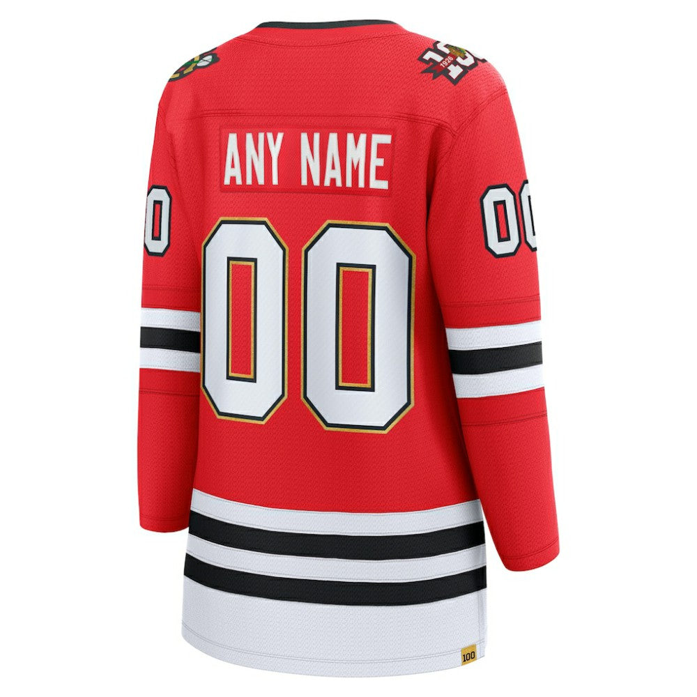 Chicago Blackhawks Fanatics Women's Centennial Breakaway Custom Jersey - Red | US 203376757