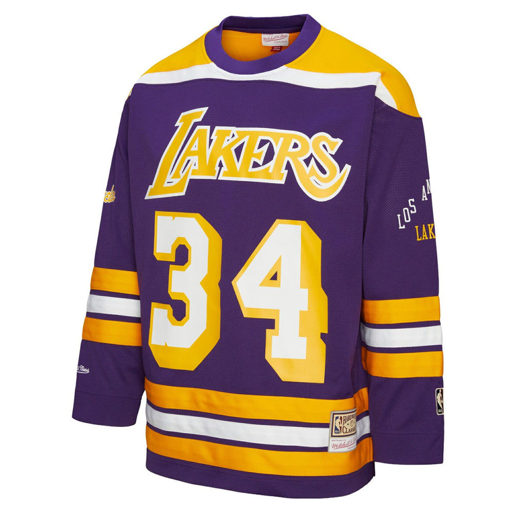 Shaquille O'Neal Los Angeles Lakers Unisex Maxxed Out Fashion Hockey Jersey Purple - Mitchell & Ness