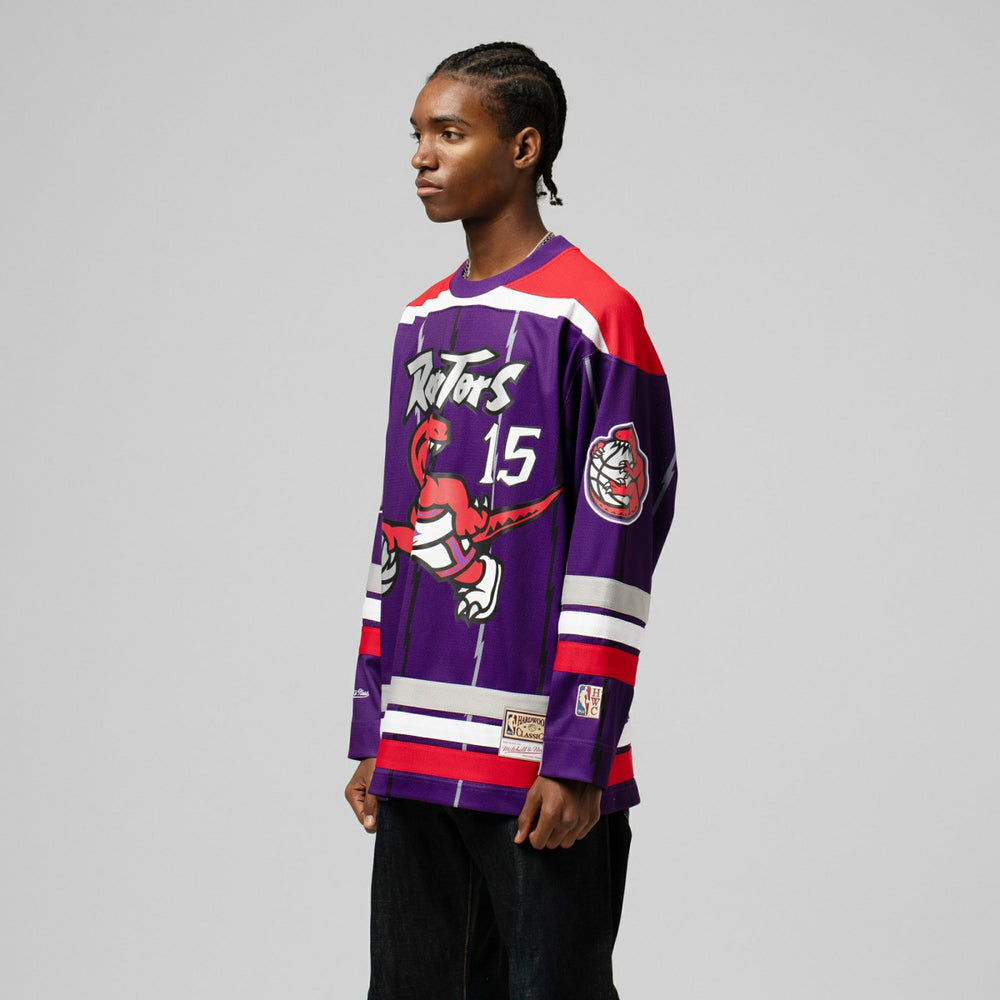 Vince Carter Toronto Raptors Unisex Maxxed Out Fashion Hockey Jersey Purple - Mitchell & Ness