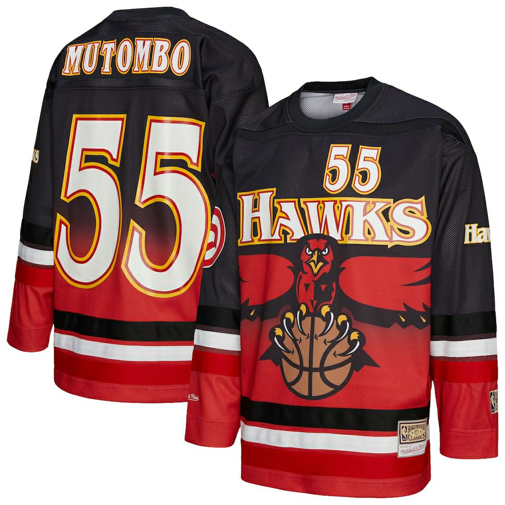 Dikembe Mutombo Atlanta Hawks Unisex Maxxed Out Fashion Hockey Jersey Red - Mitchell & Ness