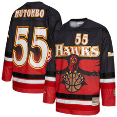 Dikembe Mutombo Atlanta Hawks Unisex Maxxed Out Fashion Hockey Jersey Red - Mitchell & Ness