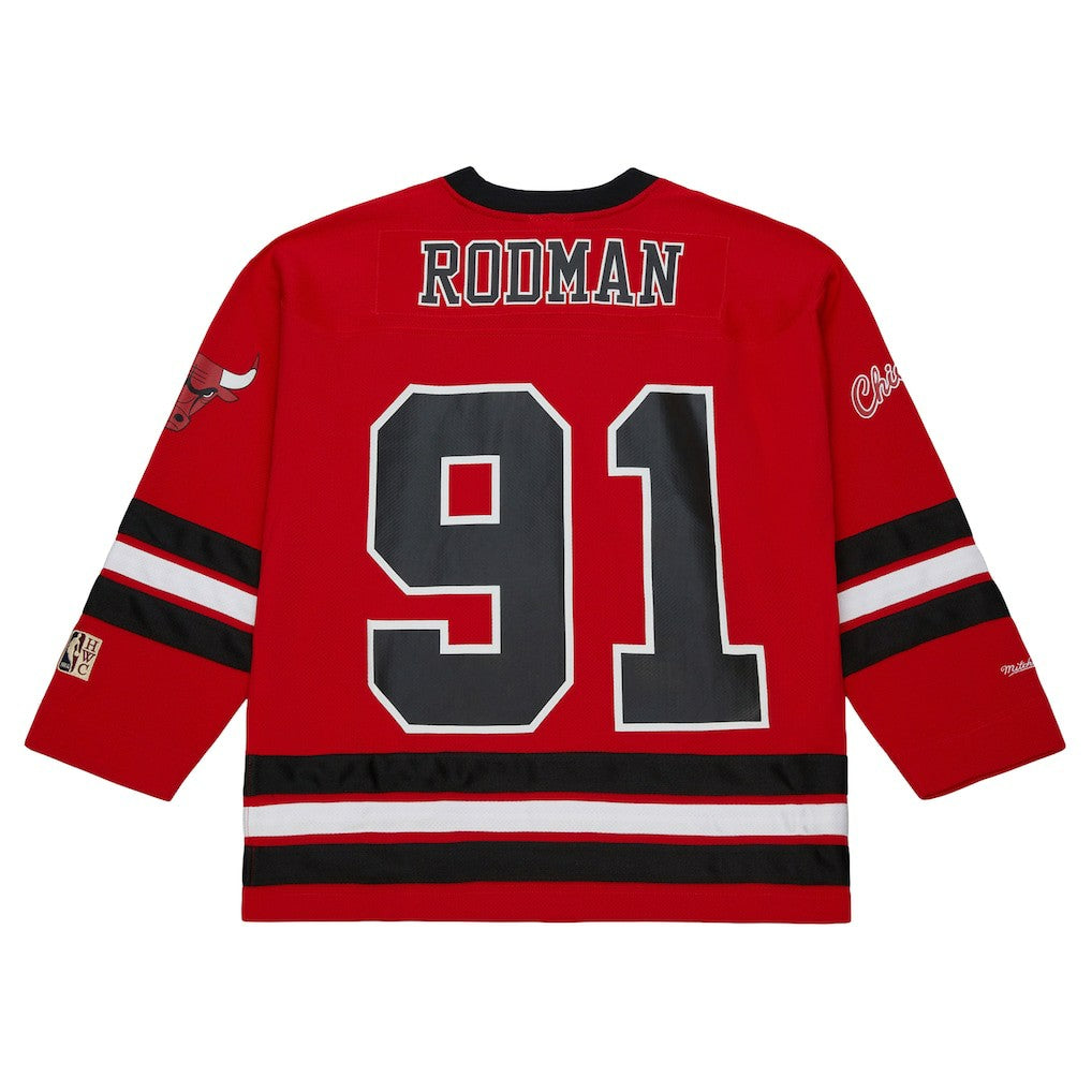 Dennis Rodman Chicago Bulls Unisex Maxxed Out Fashion Hockey Jersey Red - Mitchell & Ness outlet