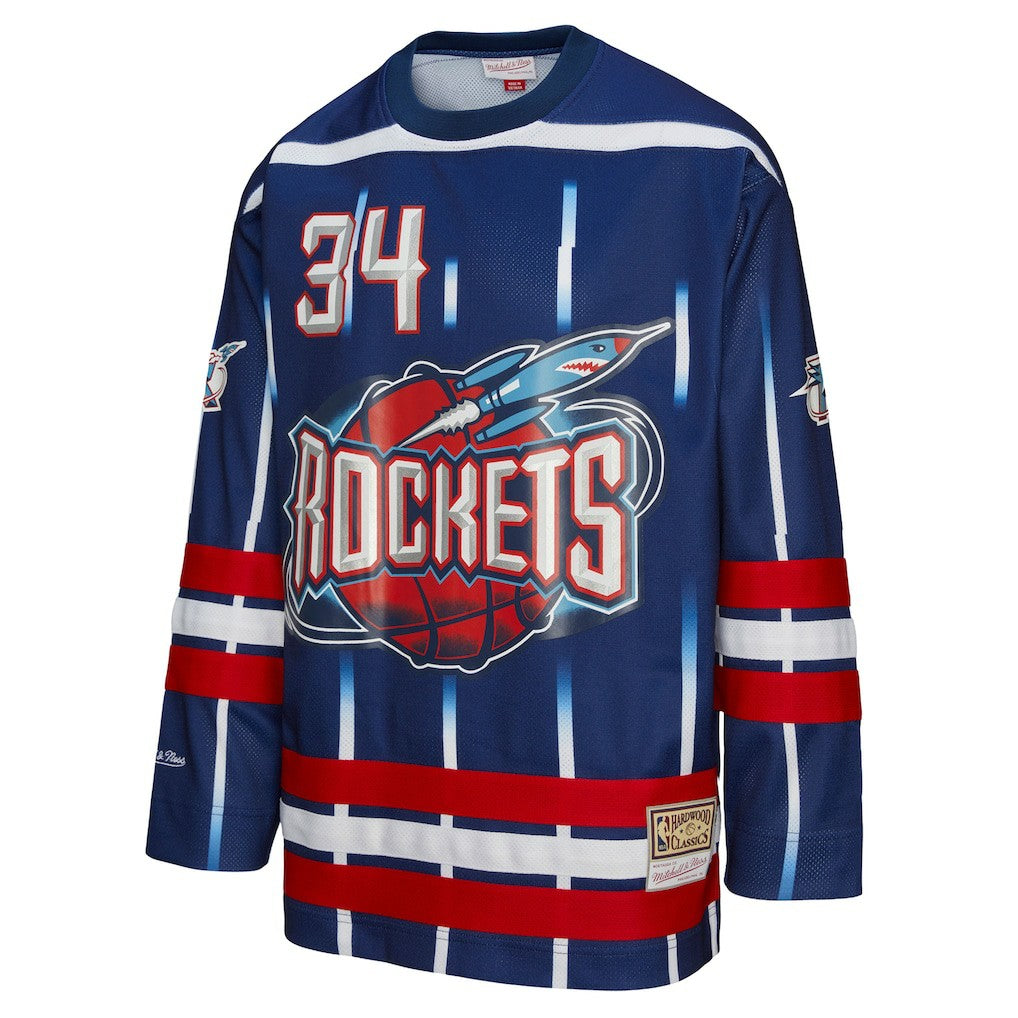 Hakeem Olajuwon Houston Rockets Unisex Maxxed Out Fashion Hockey Jersey Navy - Mitchell & Ness