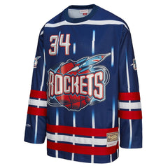 Hakeem Olajuwon Houston Rockets Unisex Maxxed Out Fashion Hockey Jersey Navy - Mitchell & Ness