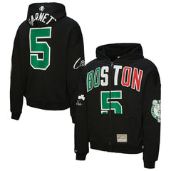 Kevin Garnett Boston Celtics Unisex Hardwood Classics Maxxed Out Full-Zip Hoodie Black - Mitchell & Ness