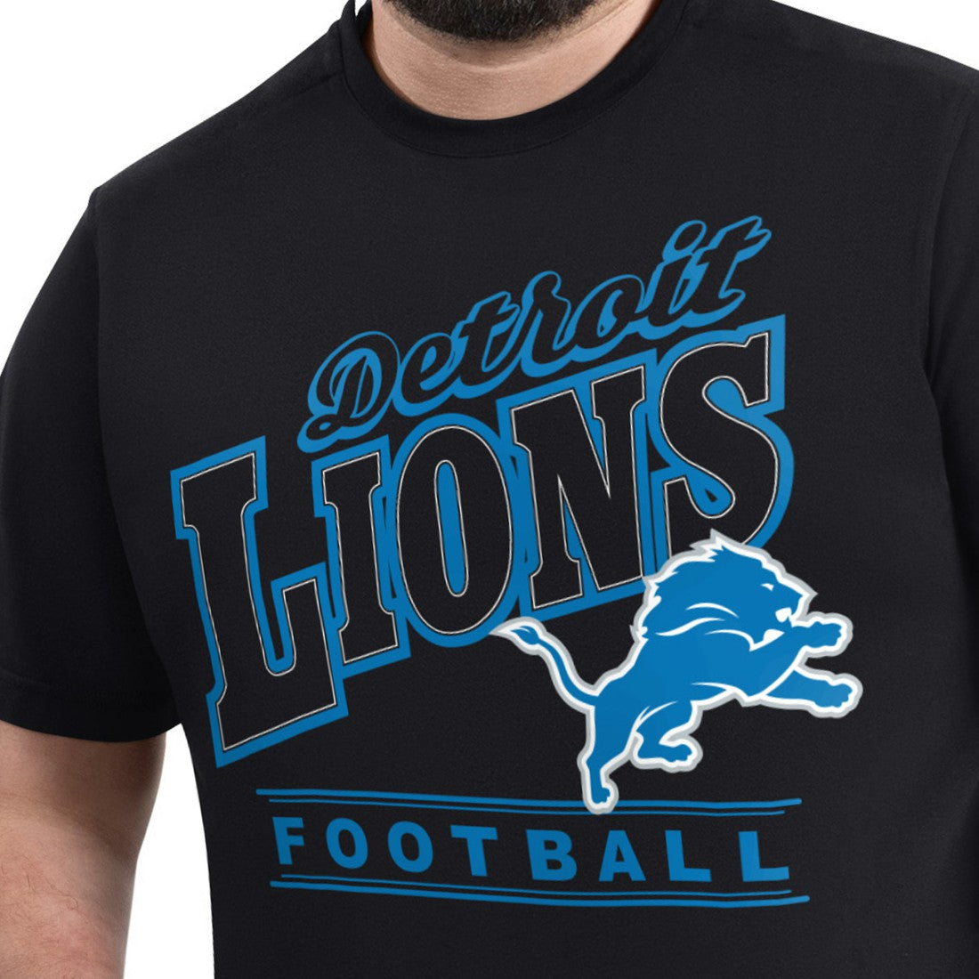 Detroit Lions G-III Sports by Carl Banks Adaptive Headliner Graphic T-Shirt - Black T-shirts