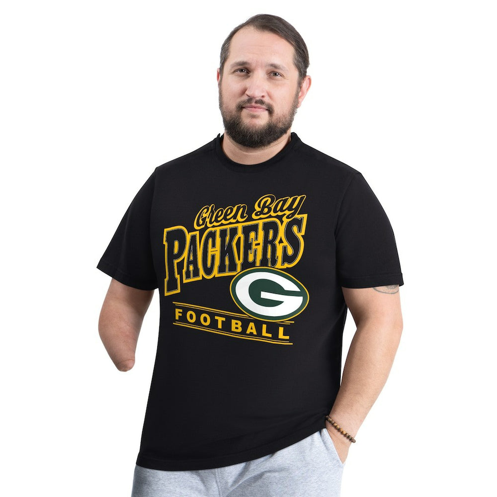 Green Bay Packers G-III Sports by Carl Banks Adaptive Headliner Graphic T-Shirt - Black T-shirts
