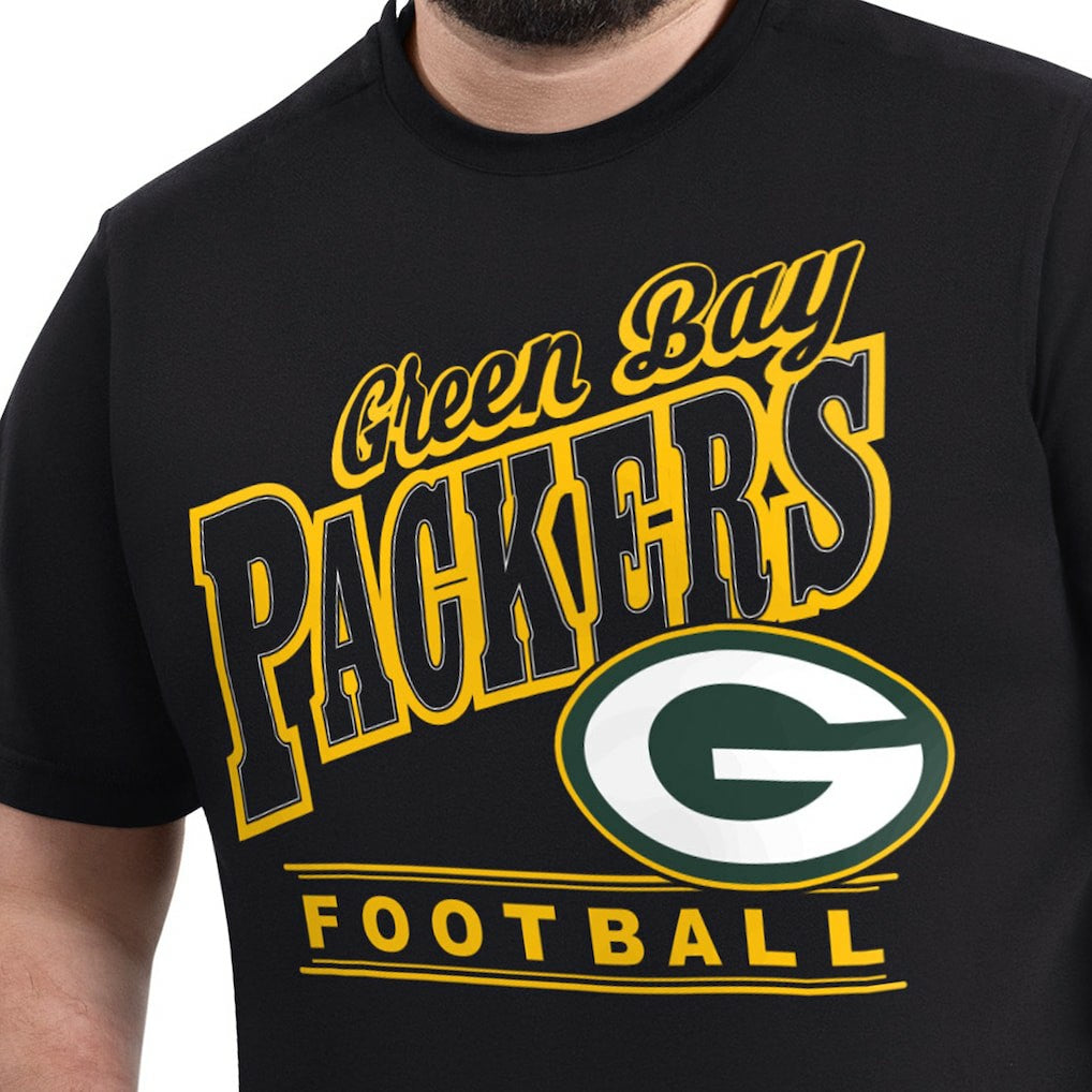Green Bay Packers G-III Sports by Carl Banks Adaptive Headliner Graphic T-Shirt - Black T-shirts